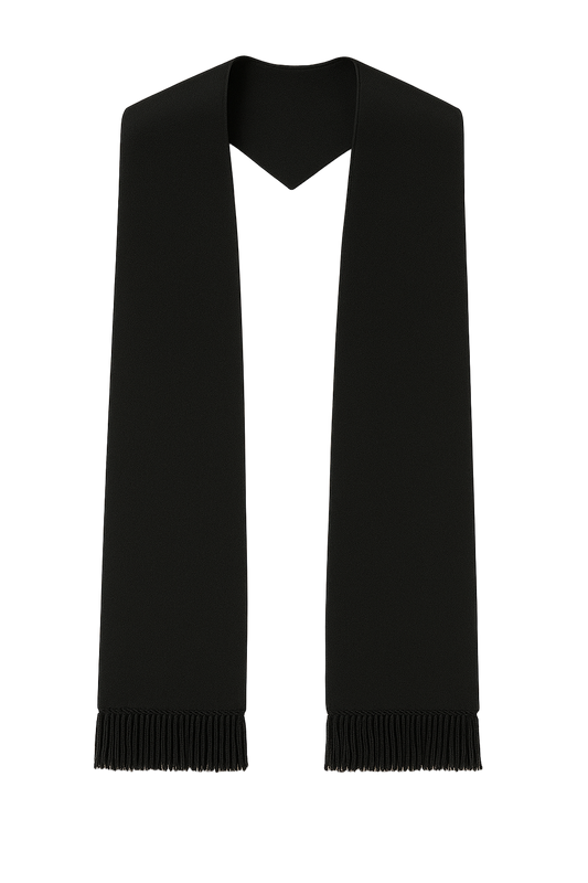 Custom Graduation stole black stringed